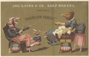 Família Americana, anúncio para James Kirk & Co. Soap Makers, c.1880 de American School
