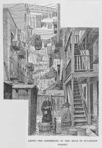 Entre os Cortiços na Traseira da Rua Mulberry (litho) de American School