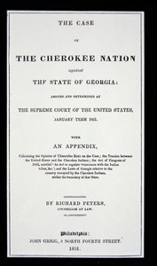 O trato anti-remoção, pela Nação Cherokee, em resposta à remoção forçada dos índios de sua terra natal de American School