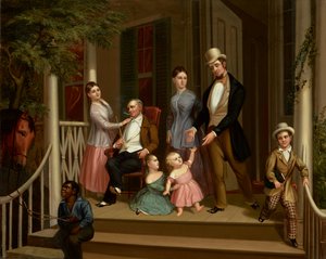 Grupo Familiar Ashe-Moses, c.1845 (óleo sobre tela) de American School
