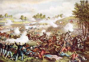 Batalha de Bull Run, 21 de julho de 1861, publicada em 1889 de American School