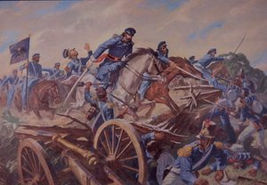 Batalha de Resaca de la Palma, Guerra Mexicano-Americana (aguarela sobre papel) de American School