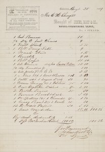 Nota de venda datada de 25 de agosto de American School