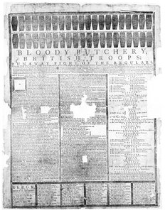 Ataque sangrento das tropas britânicas, Salem 1775 (impressão) de American School