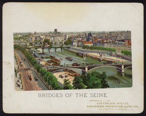 Pontes sobre o rio Sena, Paris, França (chromolitho) de American School