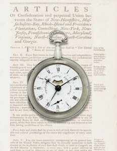Relógio calendário, c.1780 (caixa prateada) de American School