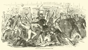 Carga da polícia no Escritório da Tribuna, julho de 1863 de American School