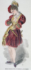 Charlotte Cushman (1816-76) em traje como Romeu, 1851 de American School