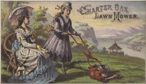 Cortador de relva Charter Oak (cromolitho) de American School