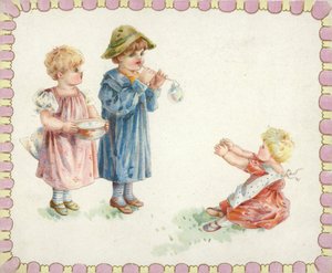Crianças, soprando, bolhas de American School