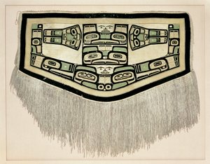 Cobertor Chilkat, antes de 1832 (lã de cabra montesa e casca de cedro amarelo) de American School