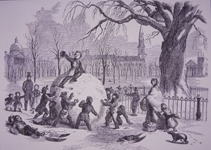 Bola de neve de Natal, cena no Boston Common de American School