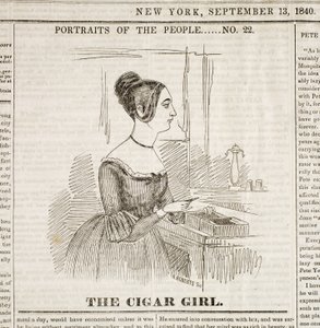 Cigar Girl, primeira página de "New York Sunday Atlas", 13 de setembro de 1840 de American School