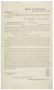 Circular no. 12, um pedido em branco para isenção de serviço no Exército Confederado, 24 de março de 1864 de American School
