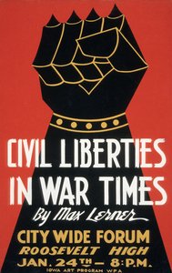 Cartaz sobre Liberdades Civis em Tempos de Guerra de American School
