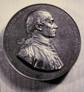 Medalha comemorativa de John Paul Jones, após um retrato de Jean-Antoine Houdon de American School