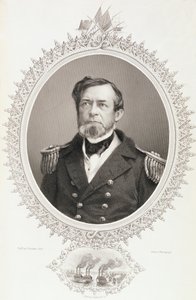 Comodoro Andrew Hull Foote, de "A História dos Estados Unidos", vol. II, de Charles Mackay, gravado por G. Stodart a partir de uma fotografia de American School