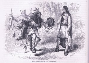 Converted Indians "Powows" 1695, ilustração de Cassell