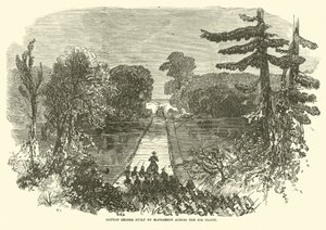 Ponte de algodão construída por McPherson através do Big Black, em maio de 1863 de American School