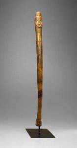 Coup Stick, Yankton Sioux, c.1880 (madeira, pregos de latão, marcas de pigmento e lima quente) de American School