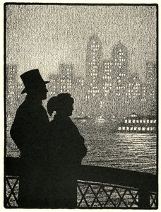 Casal Olhando para Manhattan Skyline de American School