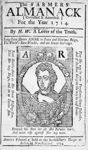 Capa para The Farmers Almanack, publicada em 1714 (impressão) de American School