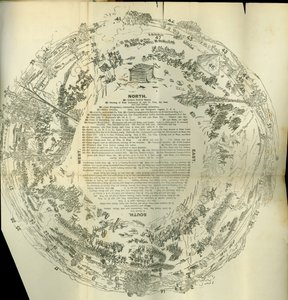Mapa desdobrável de Cyclorama detalhando a História da Grande Rebelião, c.1870
