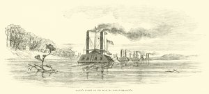 Frota Daviss a caminho de se juntar a Farraguts, em julho de 1862 de American School