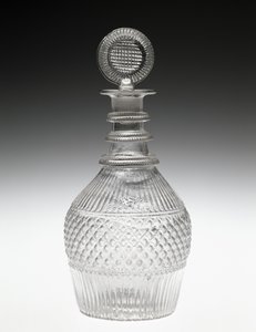 Decanter e Stopper, c. 1820-1840 (vidro sem chumbo) de American School