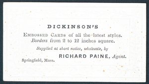 Dickinsons, fornecedor de cartões em relevo de todos os estilos mais recentes, cartão de comércio de American School