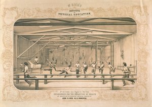 Dr. Richs Instituto de Educação Física, gravado e pub. por Wm. Endicott & Co, Nova York, 1850 de American School