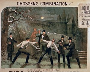 Duel in the Snow, pôster de The Bankers Daughter, estrelado por Crossens Combination no Jacobs & Procter Opera House