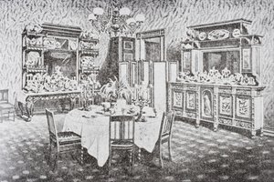 Família sala de jantar da Casa Branca na década de 1890, Washington DC, Estados Unidos da América de American School