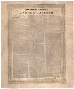 Discurso de despedida de Andrew Jackson, 1837 de American School