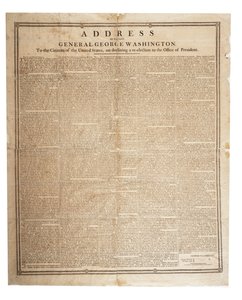 Discurso de despedida do falecido General George Washington, 17 de setembro de 1796