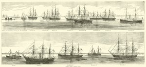 Frota Federal em Hampton Roads, dezembro de 1864 de American School