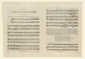 Primeira edição da partitura de "The Star Spangled Banner. A Pariotic de American School