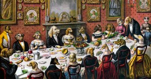 Jantar formal para cães de American School