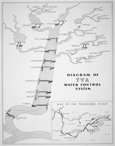 O plano de Franklin D. Roosevelt (1882-1945) para a "Autoridade do Vale do Tennessee". de American School