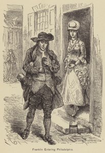 Franklin entrando na Filadélfia (gravura) de American School