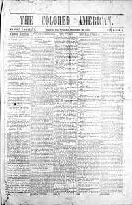 Primeira página do The Coloured American, 30 de dezembro de 1865 (impressão) de American School