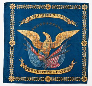 Vista frontal da bandeira da Guerra Civil, c.1861-1865 de American School
