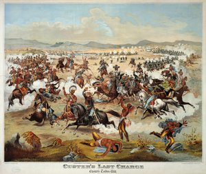 A última resistência do General Custer na Batalha de Little Bighorn, 25 de junho de American School