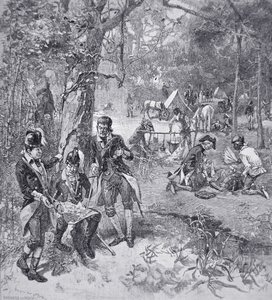 General Francis Marion no acampamento (litho) de American School