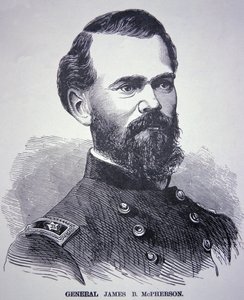 General James Birdseye McPherson (1828-64) (gravura) de American School