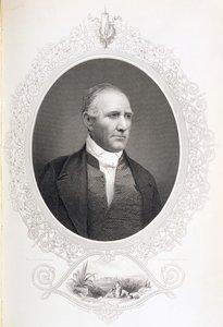 General Samuel Houston, de "A História dos Estados Unidos", vol. II, de Charles Mackay, gravado a partir de um daguerreótipo (gravura) de American School