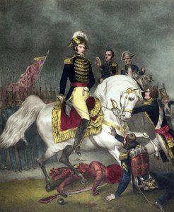 General William Henry Harrison na Batalha de Tippecanoe em 1811 de American School