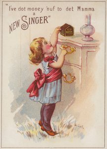Menina com caixa de dinheiro de American School
