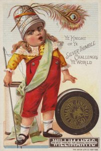 Menina com dedal na cabeça de American School