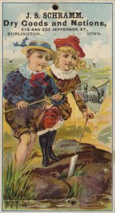 Menina e menino Crabbing na Rock Pool de American School